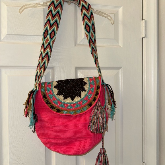 Rhinestone Colorful Colombian Wayuu Mochila Bag! - Picture 4 of 5